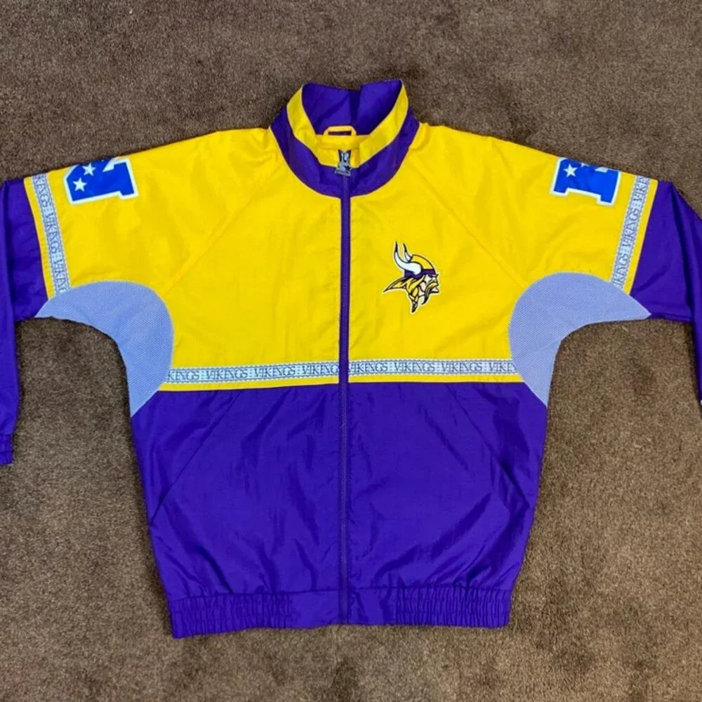 MINNESOTA VIKINGS High Detail Nylon Starter  Jacket LARGE_6